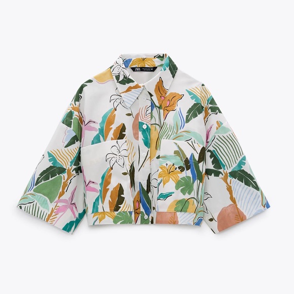 zara poplin crop top